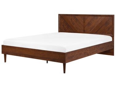 EU Super King Size Bed Dark Wood MIALET