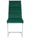  Sada sametových jídelních židlí zelená ROCKFORD_781062