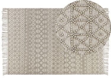 Teppich Wolle sandbeige 160 x 230 cm Kurzflor ALUCRA