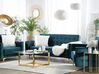 Conjunto de sala de estar 5 plazas de terciopelo verde azulado/dorado ABERDEEN_751972