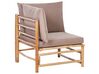 Conjunto esquinero de jardín 5 plazas con sillón de bambú gris pardo CERRETO_908900