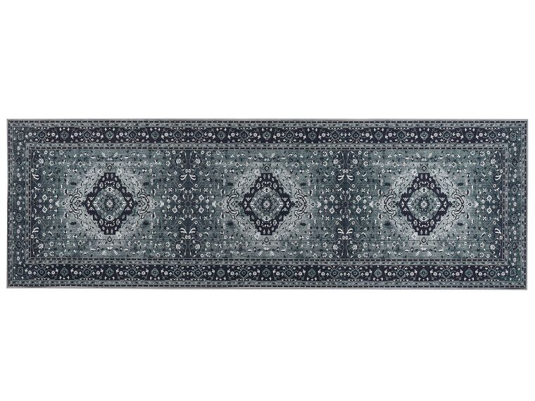 Teppich grau orientalisches Muster 80 x 240 cm Kurzflor VADKADAM_831361