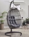 PE Rattan Hanging Chair with Stand Dark Grey SESIA_806042