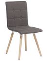 Conjunto de 2 sillas de comedor de poliéster gris pardo/madera clara BROOKLYN_693855