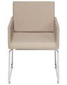 Set of 2 Fabric Dining Chairs Beige GOMEZ_796102
