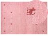 Gabbeh Teppich Wolle rosa 160 x 230 cm Tiermuster Hochflor YULAFI_855780
