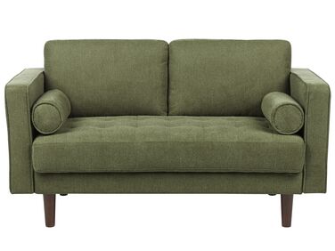 Kétszemélyes zöld kárpitozott kanapé NURMO
