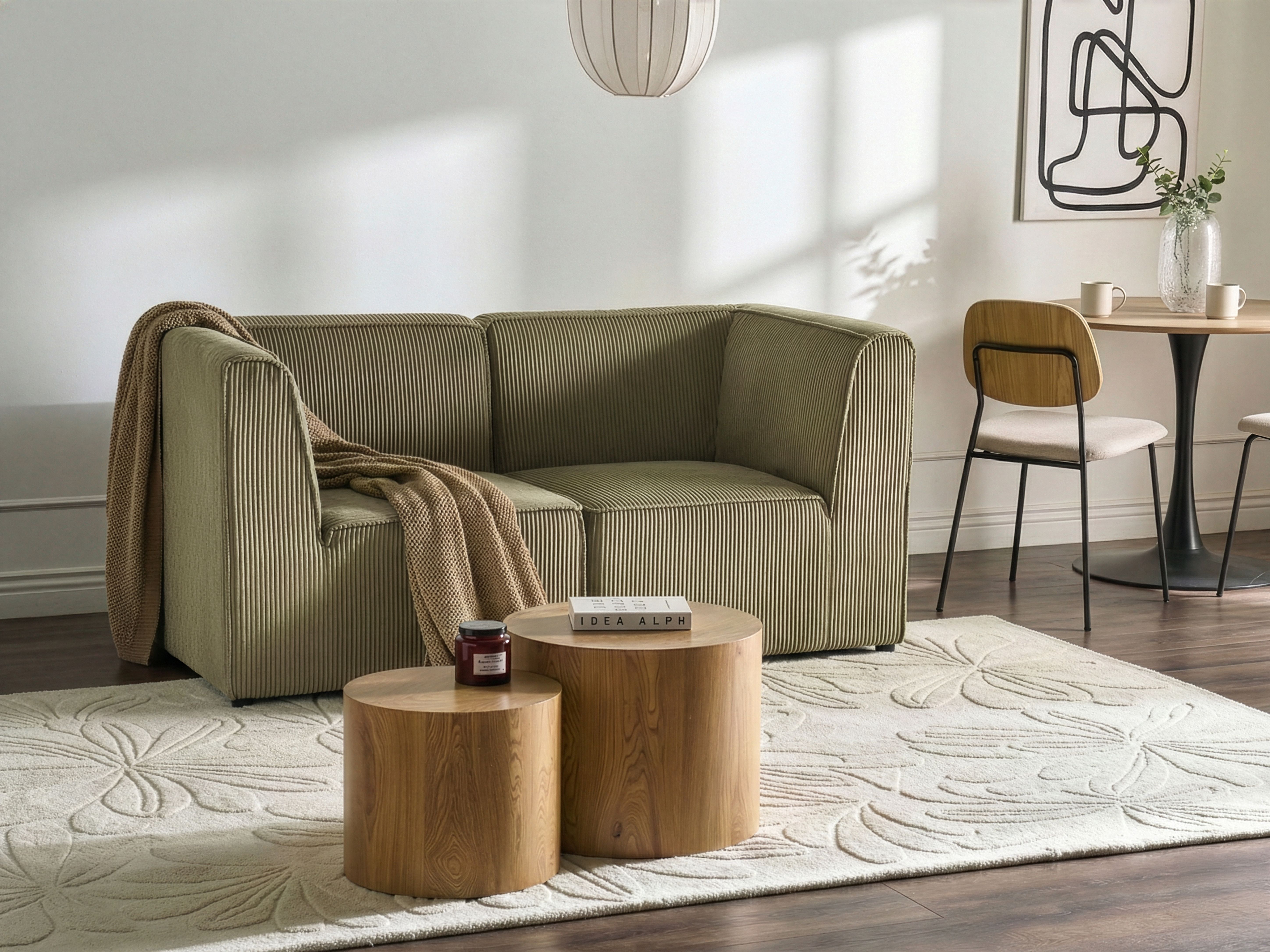 2 pers. sofa grøn fløjl LEMVIG | Beliani.dk