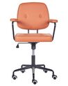 Krzesło biurowe regulowane ekoskóra pomarańczowe PAWNEE_851770