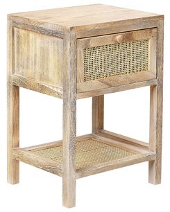 Yöpöytä keisaripuu laatikko vaalea puu ESTO Yöpöytä keisaripuu laatikko vaalea puu ESTO