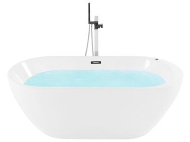 Freestanding Whirlpool Bath with LED 1700 x 800 mm White NEVIS