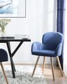 Conjunto de 2 sillas de comedor de poliéster azul marino/madera clara BROOKVILLE_696221