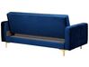 Conjunto de sofás reclináveis com 5 lugares em veludo azul marinho ABERDEEN_752548
