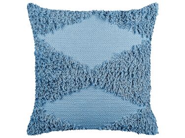 Coussin décoratif en coton 45 x 45 cm bleu clair RHOEO