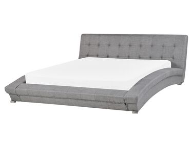 Čalouněná vodní postel 160 x 200 cm šedá LILLE