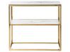 Glass Top Console Table Marble Effect White with Gold AZUSA _824948