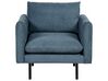 Conjunto de sofás 4 lugares em tecido azul VINTEBRO_901081