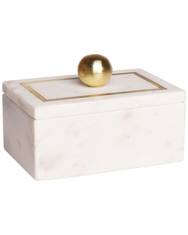 Dekoratívna mramorová krabička biela CHALANDRI