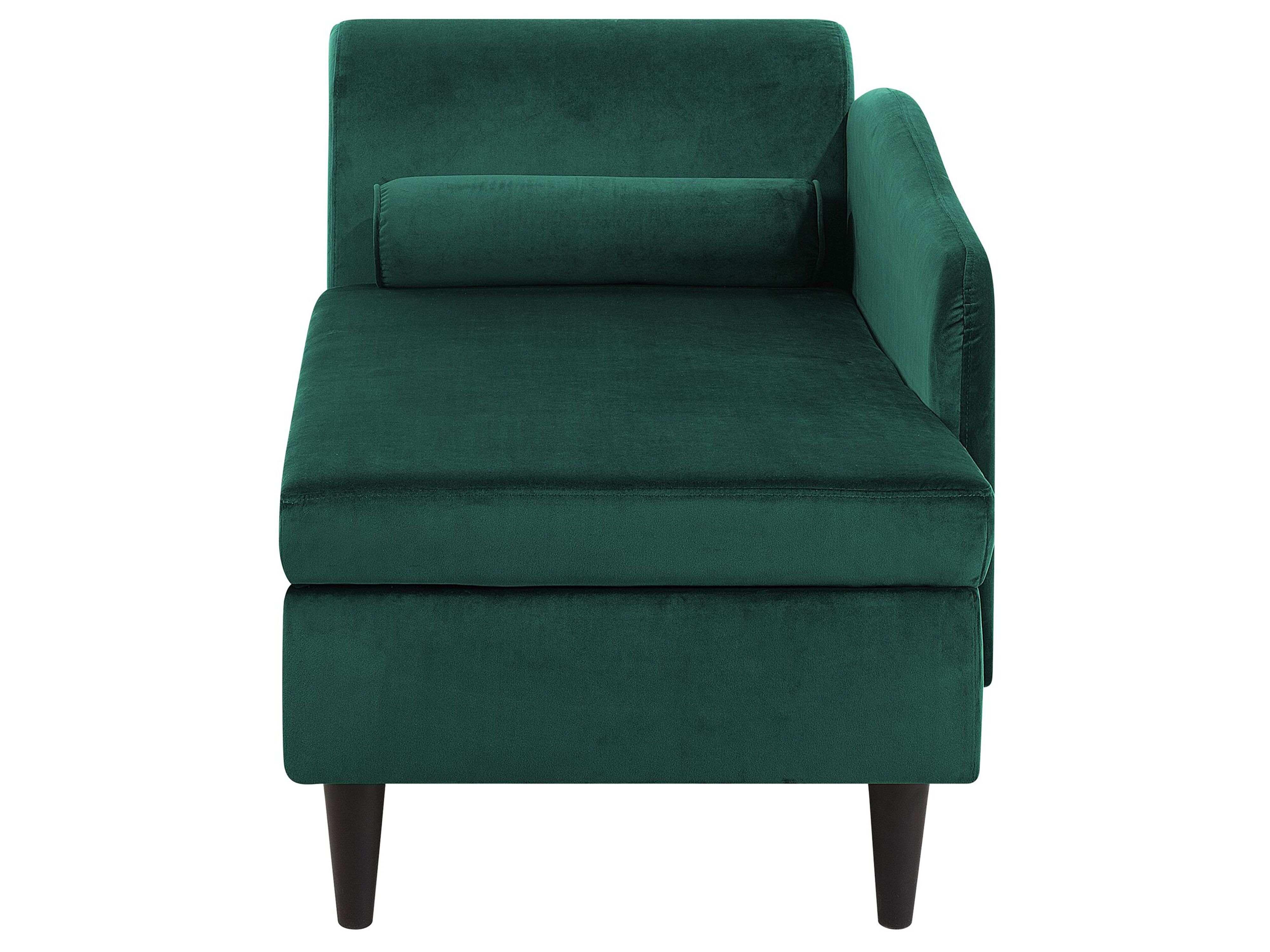 Left Hand Velvet Chaise Lounge Emerald Green LUIRO Beliani.co.uk
