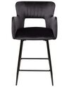 Zestaw 2 krzeseł barowych welurowy czarny SANILAC_912711