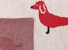 Koc bawełniany dla dzieci w jamniki 130 x 170 cm beżowo-czerwony REERH_905351