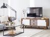 TV-Möbel weiß / heller Holzfarbton mit 2 Schubladen 142 x 42 x 56 cm ACTON_773049