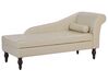 Faux Leather Chaise Lounge with Storage Light Beige PESSAC II_746150