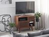 Móvel de TV com 2 portas cor de madeira escura CLEVELAND_808534