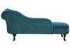 Modro-zelená pohodlná sametová lenoška Chesterfield pravá NIMES_805936