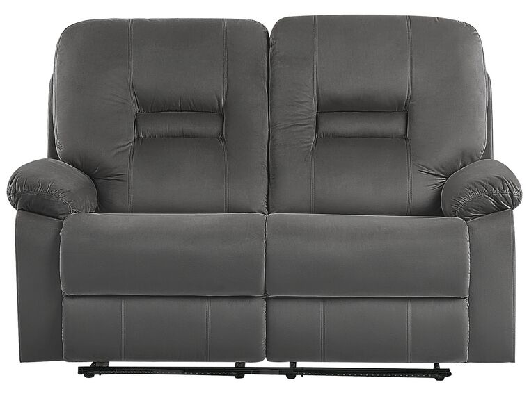 Ensemble de salon électrique inclinable en velours gris avec LED et