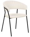 Conjunto de 2 sillas de bouclé blanco crema MARIPOSA_884698
