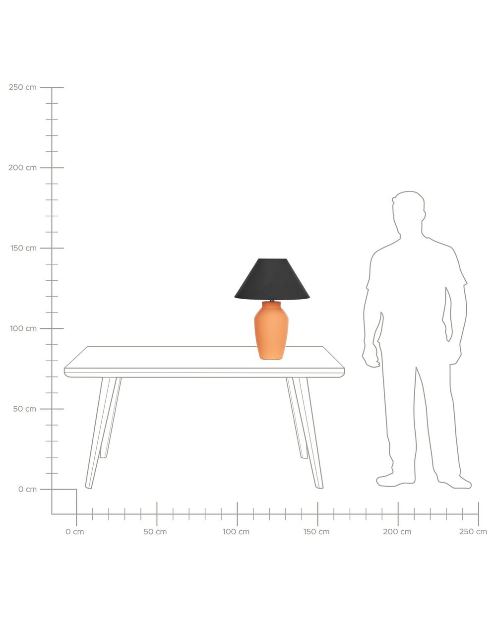 Lampe à poser en céramique orange FABILOS 