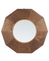 Wooden Wall Mirror 60 x 60 cm Brown ASEM_827848