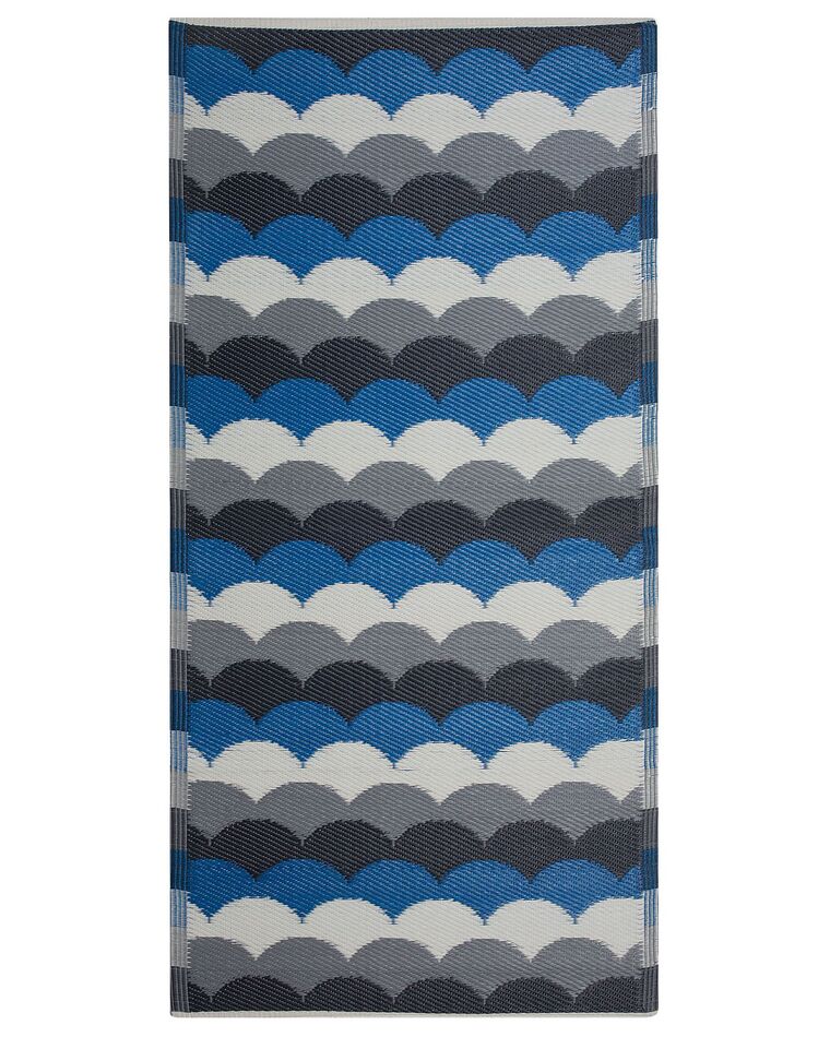 Tapis d'extérieur gris et bleu 90 x 180 cm BELLARY_716190