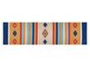 Kelim Teppich Baumwolle mehrfarbig 80 x 300 cm geometrisches Muster Kurzflor TARONIK_869924