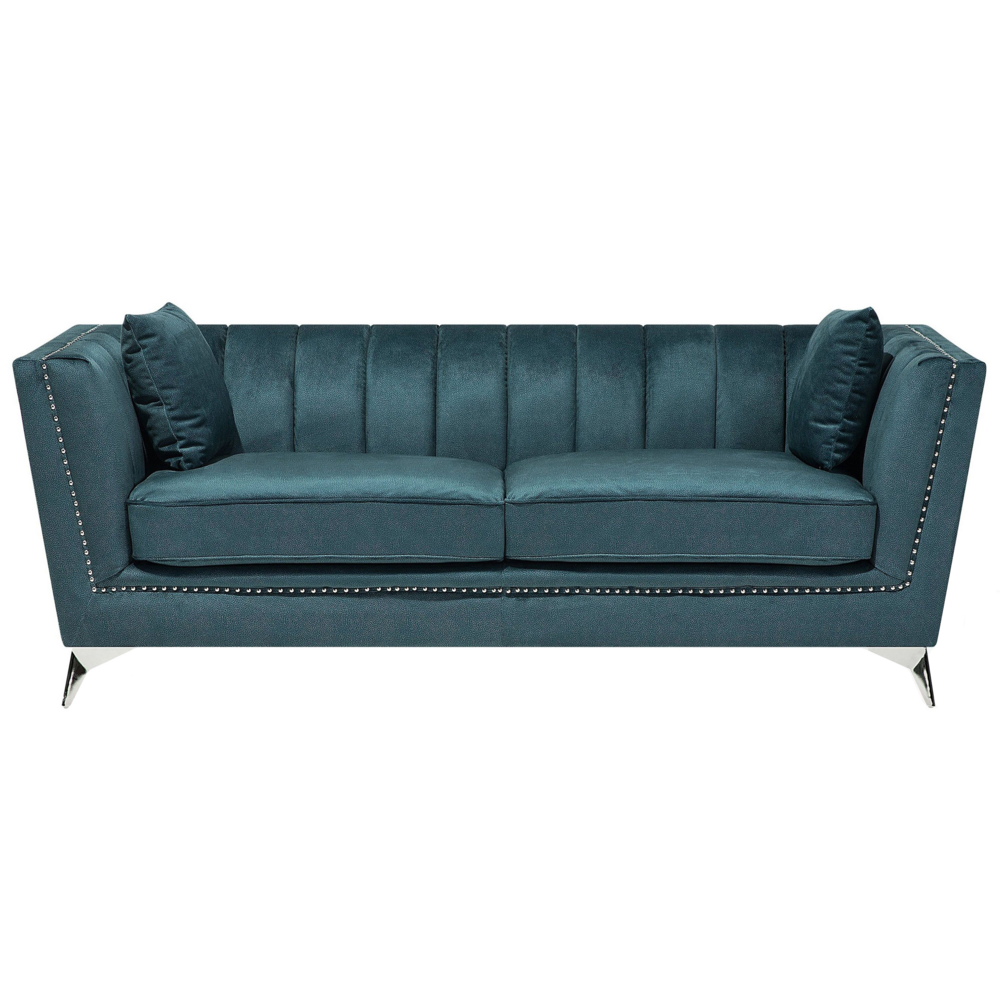Sofa 3-osobowa welurowa lazurowa GAULA