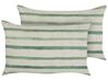 Set of 2 Cushions Striped Pattern 50 x 30 cm Green KAFRA_902159