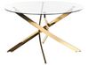 Glass Top Round Dining Table ⌀ 120 cm Gold MARAMO_875695