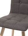 Conjunto de 2 sillas de comedor de poliéster gris pardo/madera clara BROOKLYN_693866