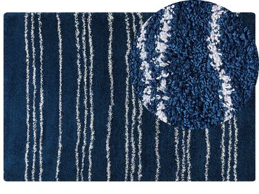 Teppich blau / weiß 200 x 300 cm Streifenmuster Shaggy TASHIR