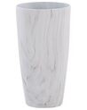 Conjunto de 2 vasos para plantas com efeito de mármore branca 32 x 32 x 58 cm LIMENARI_860281