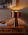 Fekete és natúr raffia asztali lámpa 41 cm WELMEL_899978