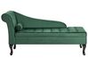 Left Hand Velvet Chaise Lounge with Storage Dark Green PESSAC_882108