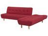 Left Hand Modular Fabric Corner Sofa Bed Red ALSTEN_806984