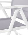 Conjunto de 6 cadeiras de jardim cinzentas em alumínio branco CATANIA_741397