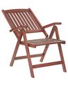 Set of 2 Acacia Wood Garden Chair Folding with Red Cushion TOSCANA_784191
