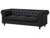 Faux Leather Living Room Set Black CHESTERFIELD Big _721889