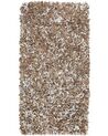 Teppich Leder braun / grau 80 x 150 cm Shaggy MUT_848625