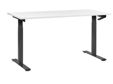 Schreibtisch weiss / schwarz 160 x 72 cm manuell höhenverstellbar DESTINES