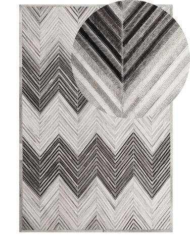 Kožený koberec 160 x 230 cm sivý AYTEPE
